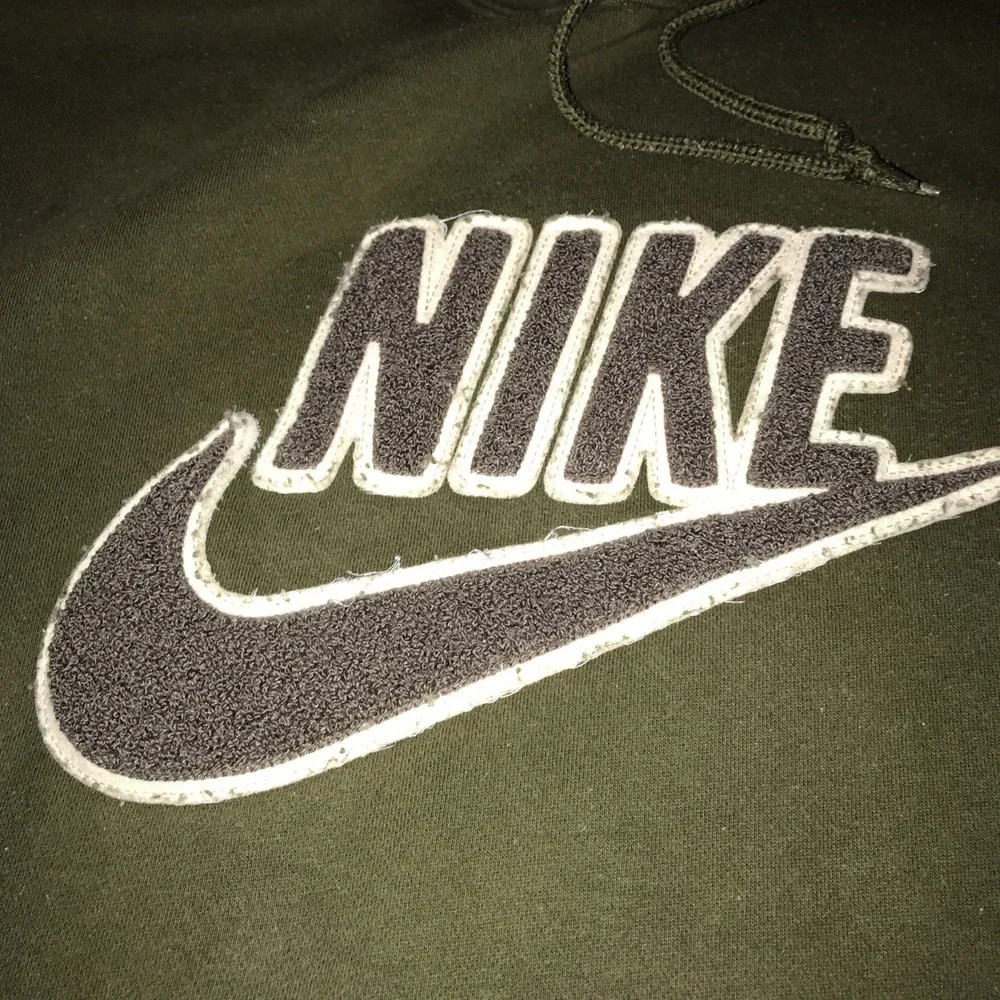Nike 2XL Olive Green Logo Pullover Hoodie Fall 2008 EUC‎